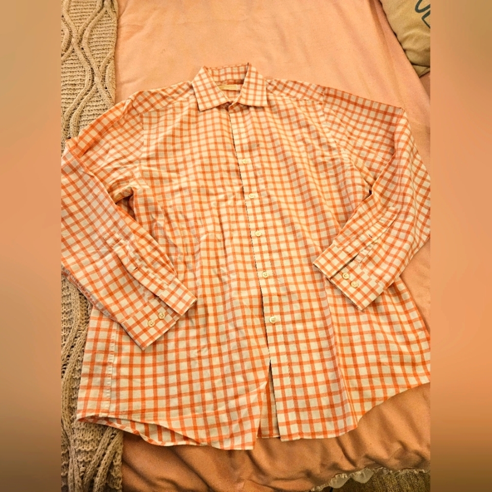 Michael Kors  Men's Pink Checkered Shirt‎